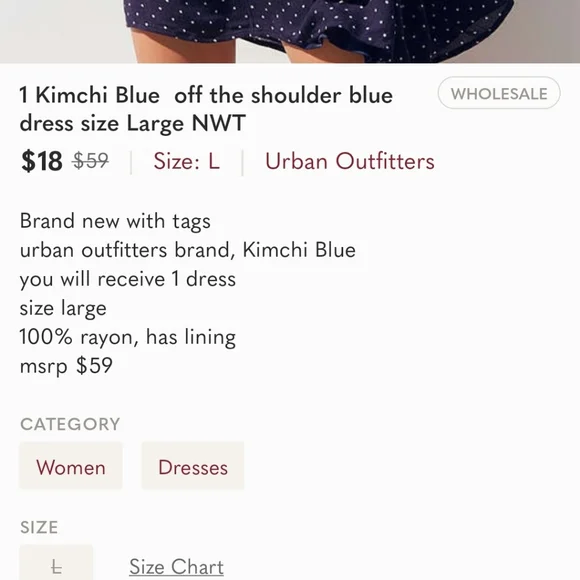 🆕️Kimichi Blue Off the Shoulder Dress - Picture 3 of 3